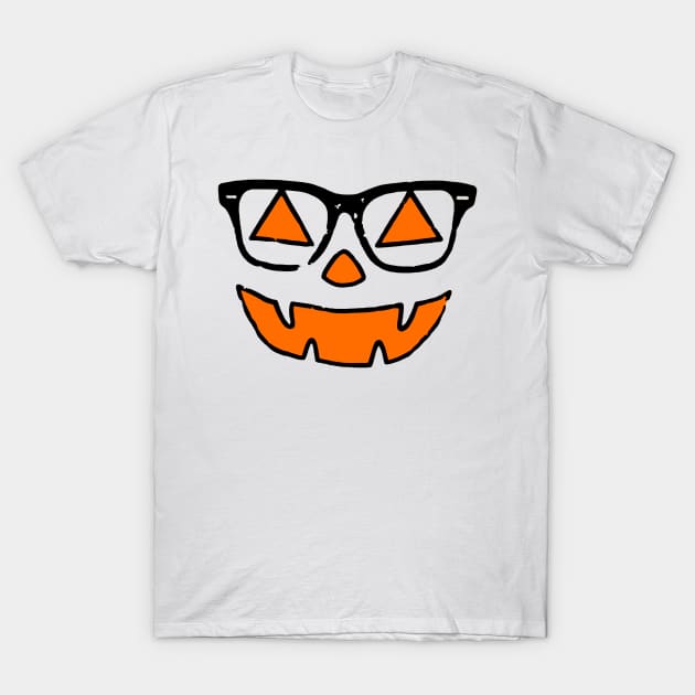 Cute Nerdy Pumpkin Girl Halloween T-Shirt by Funcomics